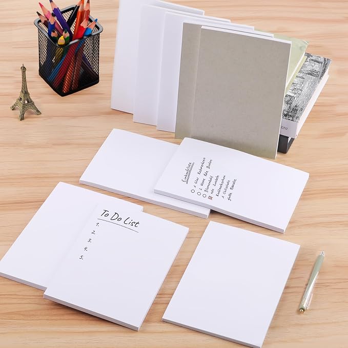 Hoiny Note Pads 5.5x8.5 In, 10 Pack Blank Server Notepad, 50 Sheets Per Scratch - Image 6