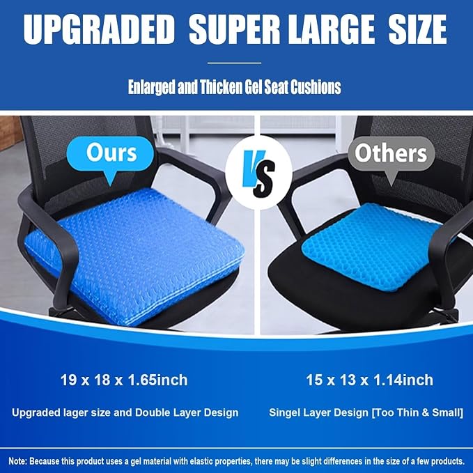 Gel Seat Cushion for Long Sitting Pressure Relief - Image 2