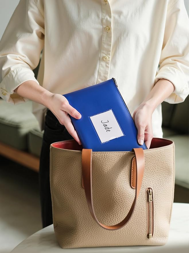 SMARTAKE Money Bags with Zipper, Waterproof Leather Money Pouches, - Image 7