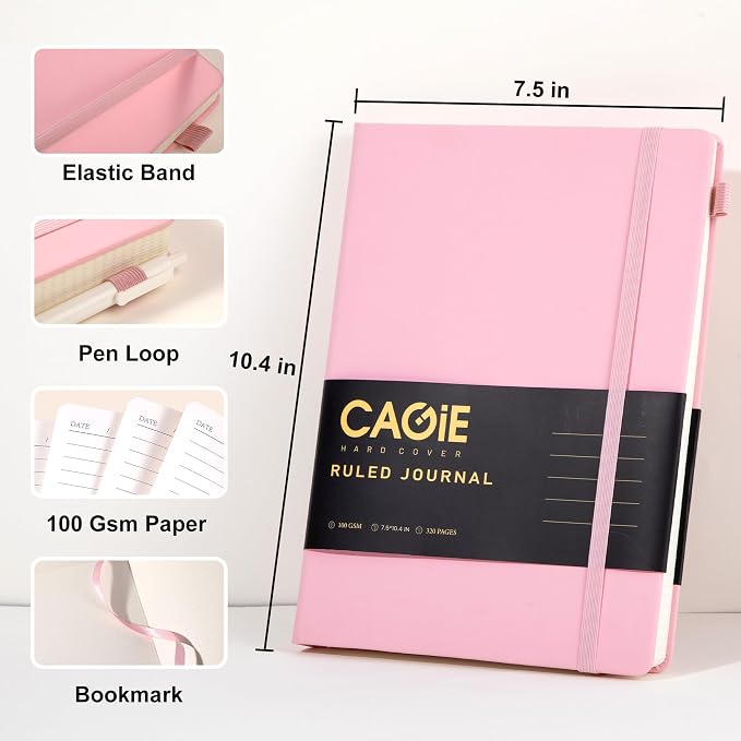 CAGIE Lined Journal Notebook, 320 Pages College Ruled Notebook, 100 Gsm Paper - Image 5