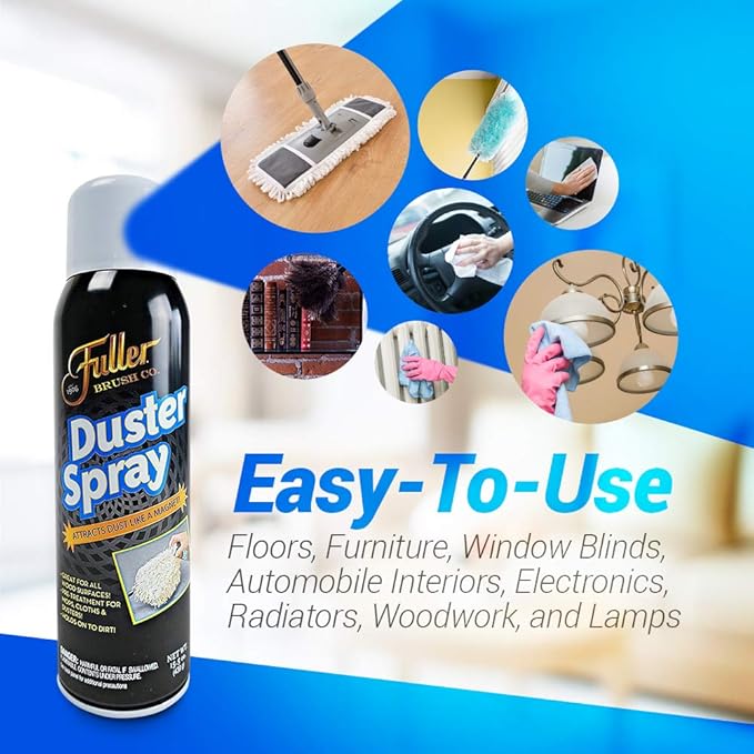 Fuller Brush Duster Spray – 15.5 oz Multi Surface Dust Removing Sprayer - Safe Household Cleaning For Floors, Furniture, Blinds & Car Interiors-DeskLoop Office