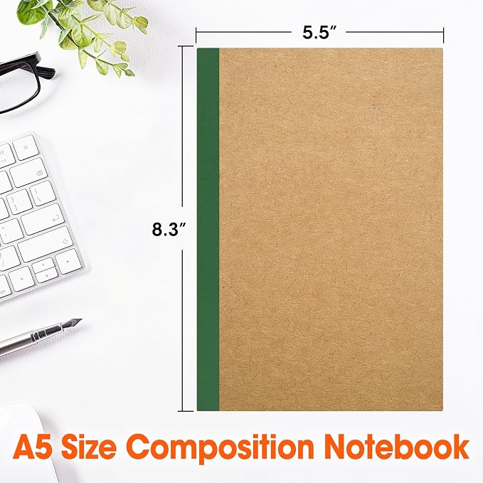 32 Pack Composition Notebooks Bulk, A5 Kraft Cover Lined Journaling Notebooks - Image 3