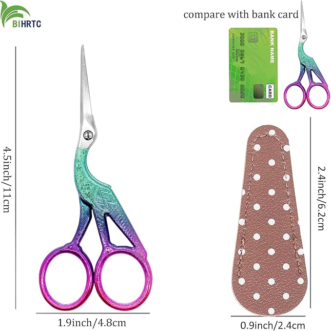 BIHRTC 4.5Inch Small Sewing Crochet Scissors Sharp Tip Stainless Steel Scissors - Image 2