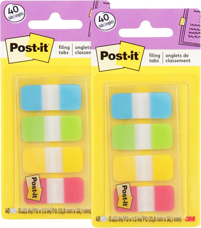 Post-it Tabs, 625 in Solid, 40/Dispenser by Unknown