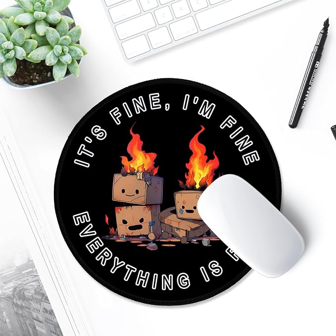ITNRSIIET Round Mouse Pad with Stitched Edge Premium-Textured Waterproof - Image 6