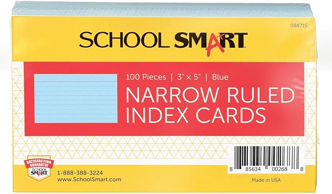 School Smart Ruled Index Cards, 3 x 5 Inches by SchoolSmart
