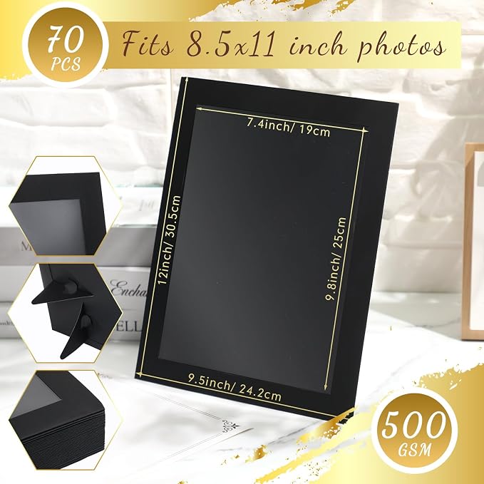 Tatuo 15 Pcs 8.5 x 11 Paper Picture Certificate Frames Horizontal Paper Award - Image 2
