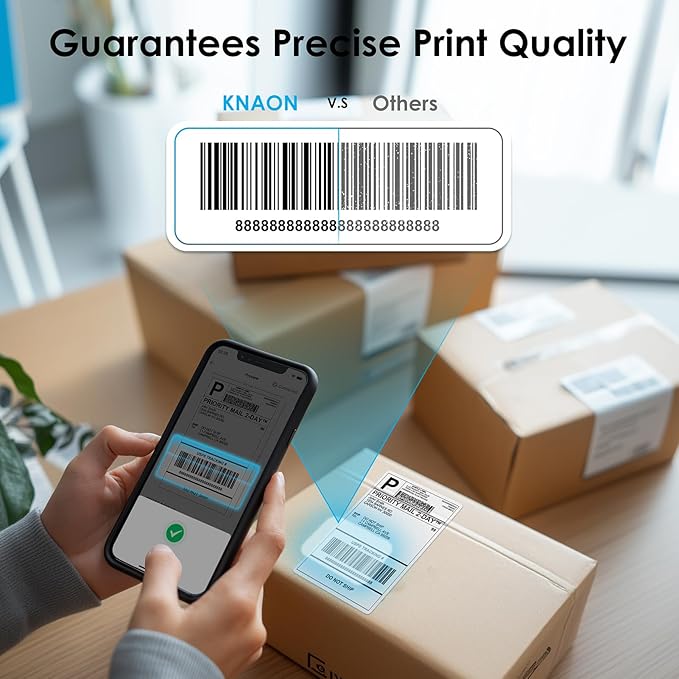 Shipping Thermal Label Printer, 4x6 Portable Label Printer, Bluetooth Label Maker for Small Business, Support iPhone,Android,Windows,Mac,Chromebook,Works with USPS, Ebay,Shopify&More, White-DeskLoop Office