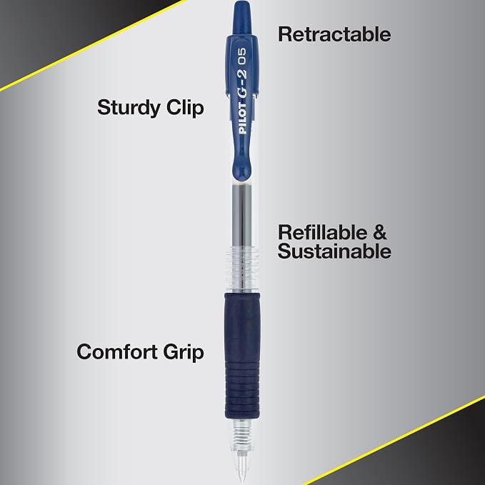 Pilot G2 Premium Refillable and Retractable Rolling Ball Gel Pens, Extra Fine - Image 4
