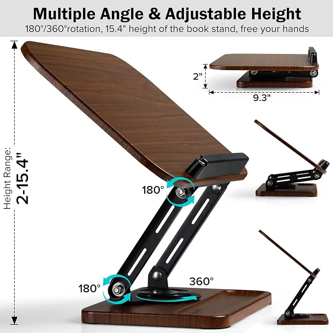Book Stand with Light & Storage, Book Holders - Image 9