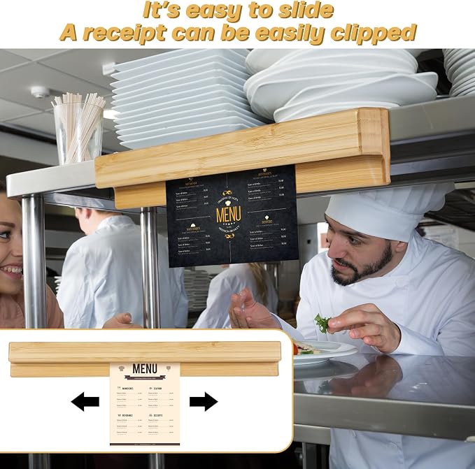 AmazingSpark 2 Pack Restaurant Ticket Holder 16 Inch Bamboo Receipt Holder - Image 4