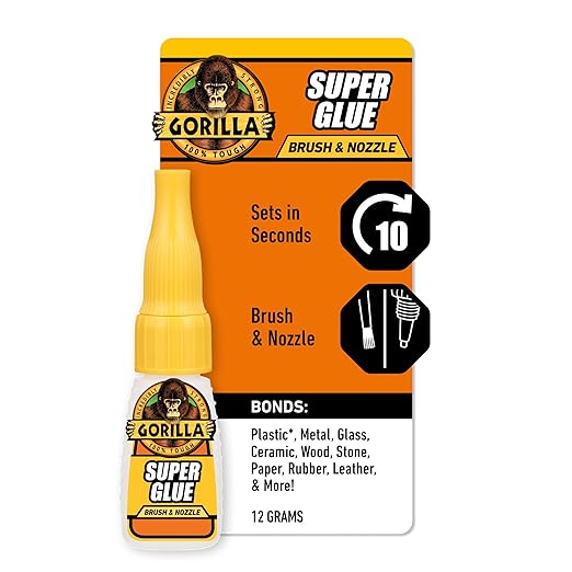 Gorilla Super Glue with Brush & Nozzle Applicator, Clear Glue, 12 Gram (Pack of 1) - All Purpose and Fast Setting for Projects and Repairs-DeskLoop Office