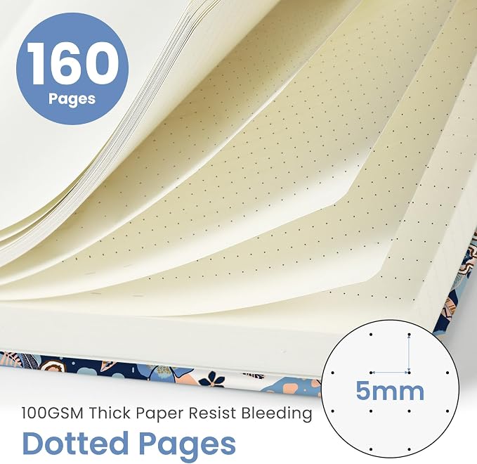 Dotted Journal Notebook for Women & Men, Hardcover Leather Journal for Writing - Image 2