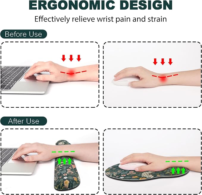 Ergonomic Mouse Pad with Wrist Rest and Keyboard Wrist Rest, Mousepad and Wrist - Image 2