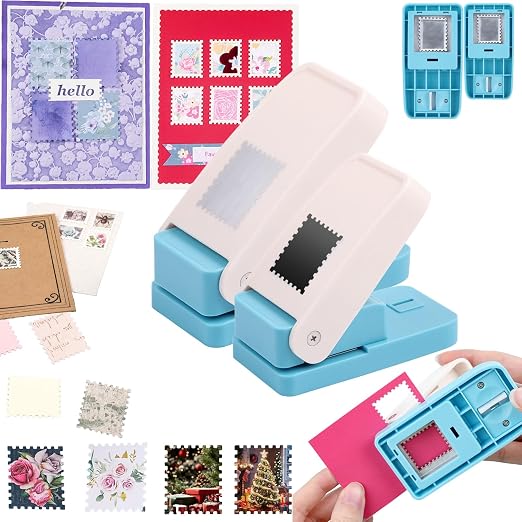 BAOFALI 2Pcs/Set Stamp Puncher 1.25x1.5inch &1x0.8inch Rectangular Postage by BAOFALI