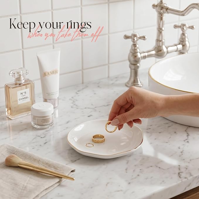 Ceramic Jewelry Tray, Personalized Initial Jewelry Dish - Image 5