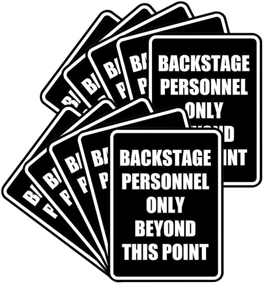 Portrait Round Backstage Personnel Only Beyond This Point Door or Wall Sign by SignsByLITA