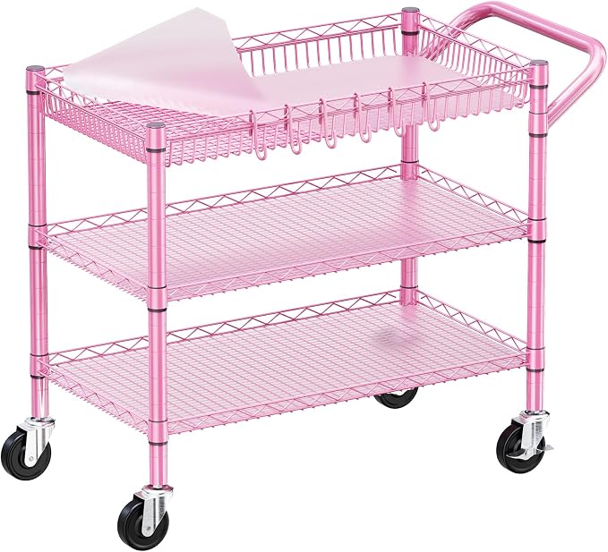 WDT Pink Rolling Utility Cart by WDT