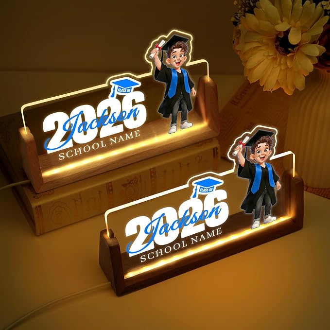 Custom Name Plate for Desk, Personalized Light Up Acrylic Desk Name Plate - Image 6