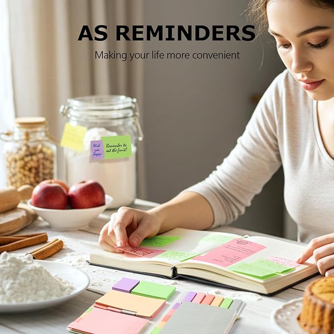 Hommie Sticky Notes Set, Divider Sticky Notes 410 Packs Planner Sticky Note Dividers Tabs for School Office Supplies, Book Notes,Bible Sticky Notes,Back to School Supplies-DeskLoop Office