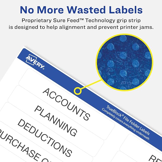 Avery File Folder Labels with TrueBlock Technology, Permanent Adhesive - Image 5