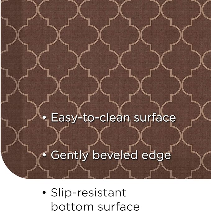GelPro Anti-Fatigue Designer Comfort Kitchen Floor Mat, 20x48, Trellis Walnut Stain Resistant Surface with 3/4” Thick Ergo-Foam Core for Health and Wellness-DeskLoop Office