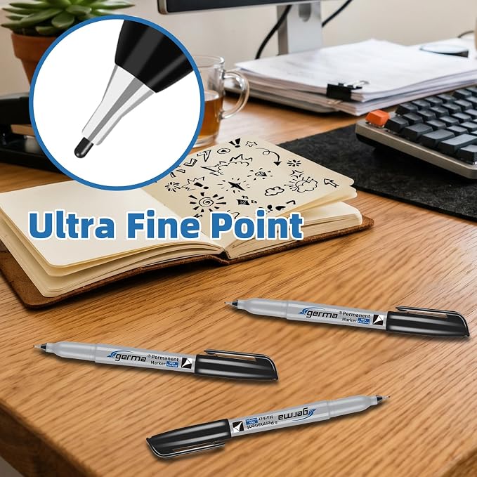 Cgerma Ultra Fine Point Permanent Markers Black, 75 Pack Ultra Fine Tip Markers - Image 17