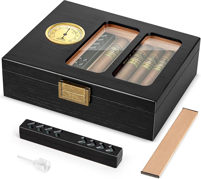 Cigar Humidor, Glass Top Cedar Cigar Case, Cigar Box by Usewire