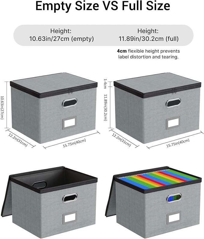 Oterri 2 Pack Large File Organizer Boxes - Image 3