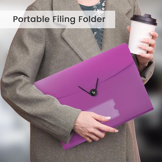 5 Pack 7-Pockets Expanding File Folder Accordion File Organizer, A4 Letter Size - Image 6