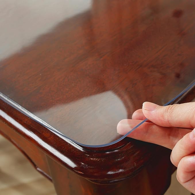 OstepDecor 26 x 47 Inch Clear Table Cover Protector, 2mm Thick Clear Plastic - Image 4