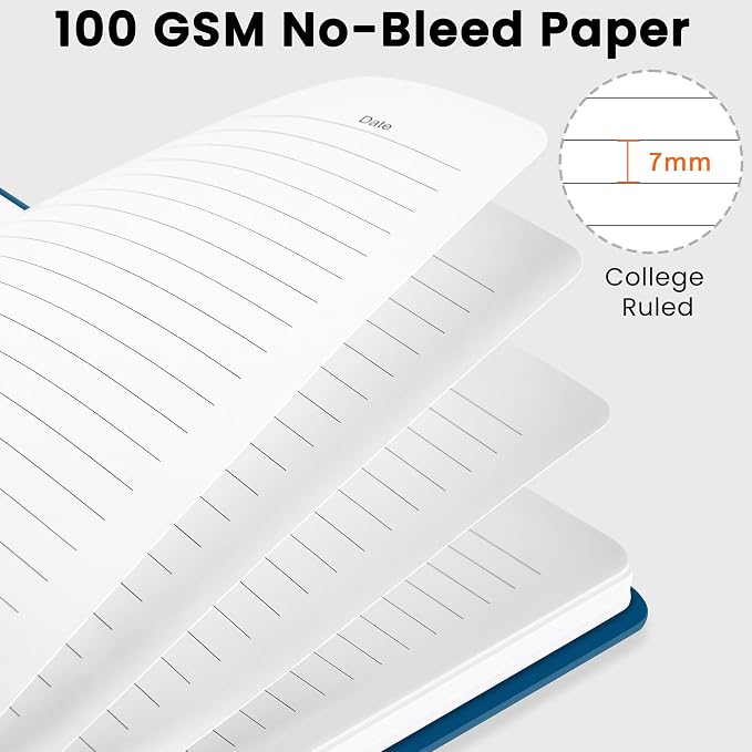 CICPAP Lined Spiral Journal Notebook, A5 College Ruled Notebook - Image 2
