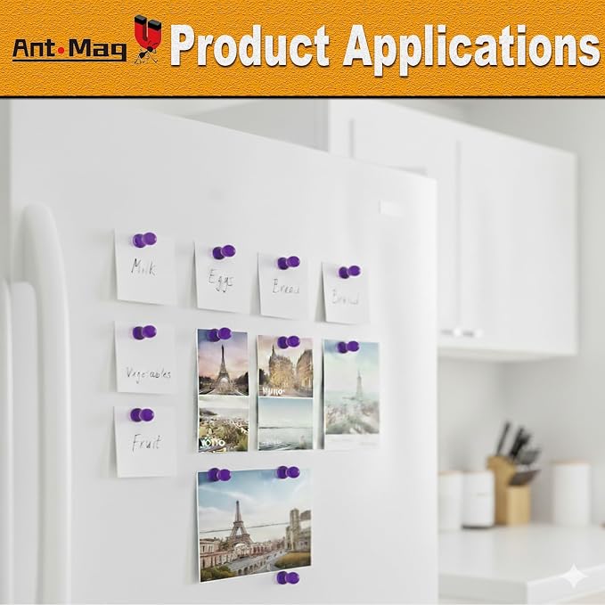 Ant Mag Magnetic Push Pins, 10 Pack Strong Whiteboard Magnets - Image 6