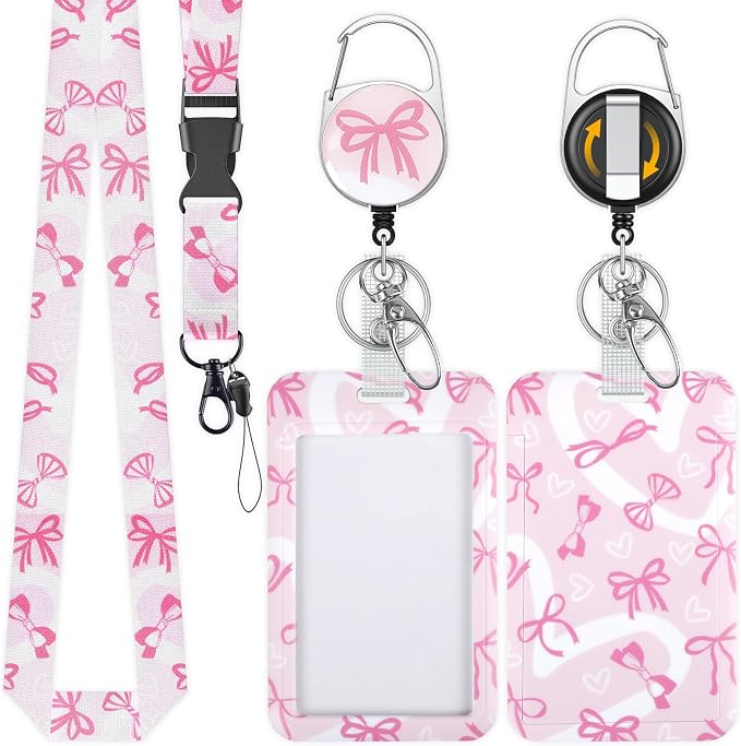 Uniclife Fashionable Sliding Badge Holder Bowknot Pattern by UnicLife