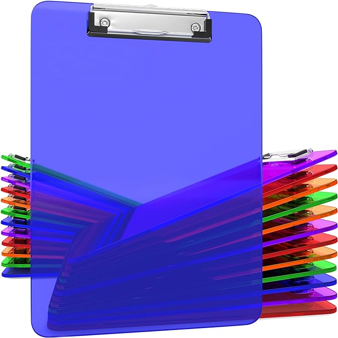 Kiggos 25 Transparent Colored Clipboards Bulk by Kiggos