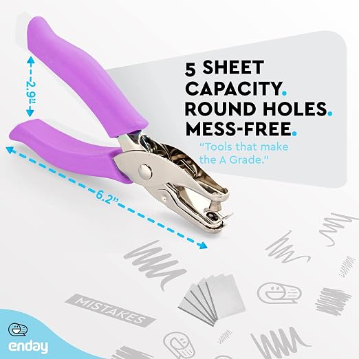 Single Hole Punch Metal Purple, 1/4” Hole Puncher - Image 4