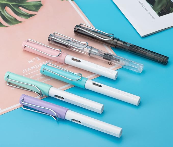 Lanxivi Calligraphy Fountain Pen Set, 6 Assorted Tip Sizes and Color for Art Drawing and Writing Signature-DeskLoop Office