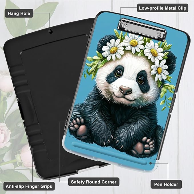 Daisy Panda A4 Clipboard with Storage Pen Holder, Clipboards Organizer Nursing - Image 5