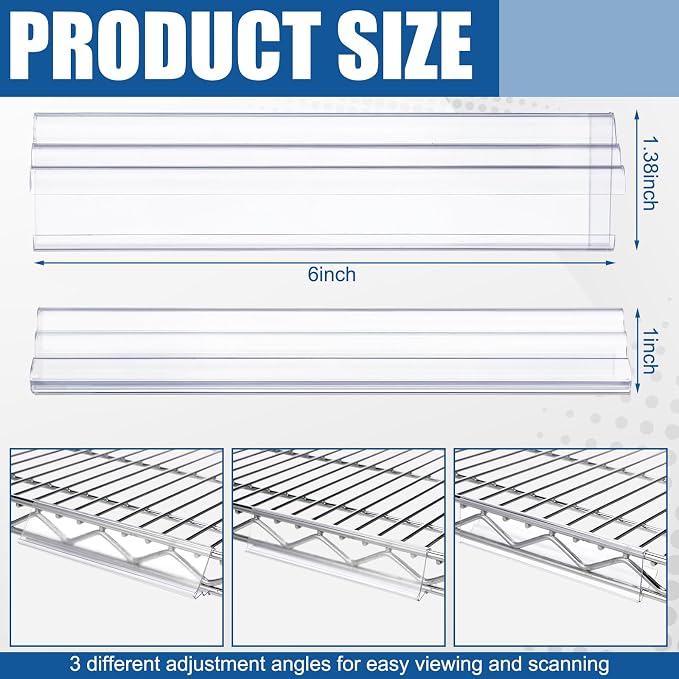 Kathfly 50 Pack Wire Shelf Label Holders Shelf Cable Tags - Image 2
