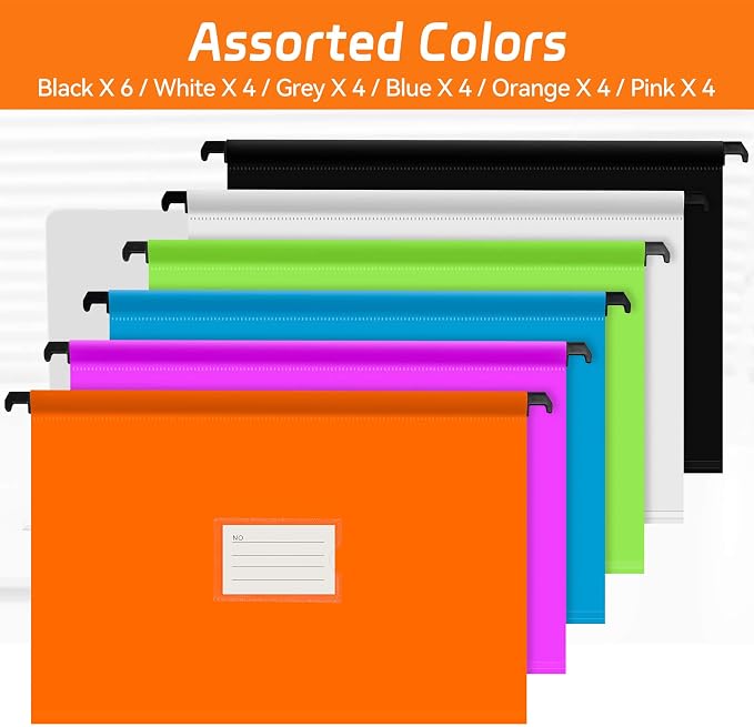 BOENFU Hanging File Folders, Letter Size, 26 Pack Sturdy Plastic Hanging - Image 7