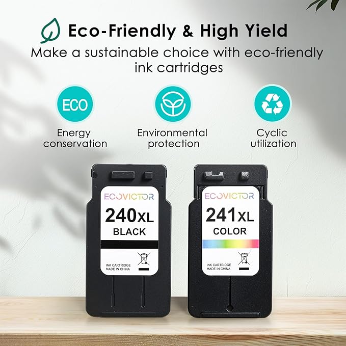 Remanufactured Ink Cartridge Replacement for Canon 240XL 241XL Combo Pack PG240 CL241 for PIXMA MG3620 TS5120 MG3520 MG3220 MG2120 MG4220 MX392 MX452 MX522 Printer (Black Color, 2 Pack)-DeskLoop Office