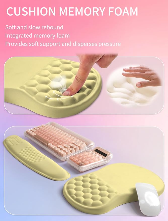 Hokafenle 2in1 Combination, Wave Keyboard Wrist Rest and Ergonomic Curvature - Image 4