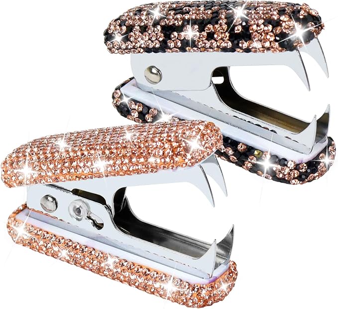 MultiBey Rhinestone Staple Remover, Handmade Bling Crystal Gold Cute Staple by MultiBey