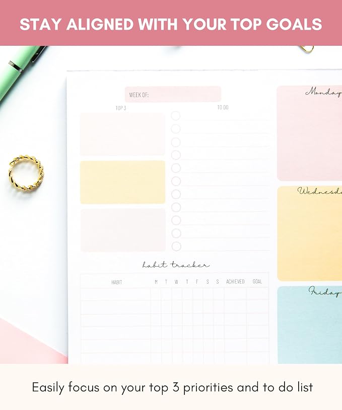 Lamare Weekly Planner Notepad – Premium Undated Weekly To Do List Notepad - Image 3