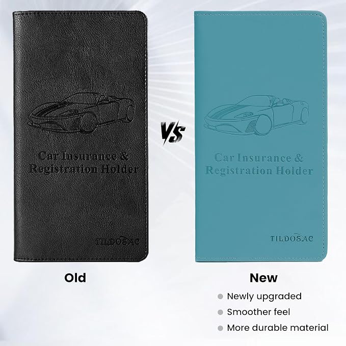 TILDOSAC Car Registration & Insurance Card Holder Leather Auto Glove Box - Image 2