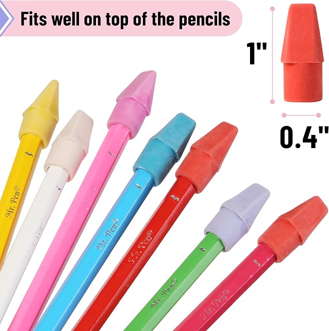 Mr. Pen- Pencil Erasers Toppers, 120 Pack, Latex Free, No Smudge | Mr Pen - Image 3
