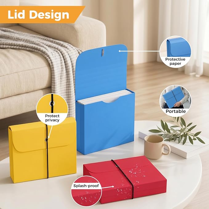 Ansook Plastic File Jackets, Expandable File Folders Letter Size - Image 2