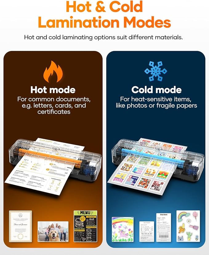 Kejector Laminator Machine, 9 Inch with 20 A4 Sheets Thermal and Cold Lamination Built in Cutter Quick Warm Up for Home Office School-DeskLoop Office