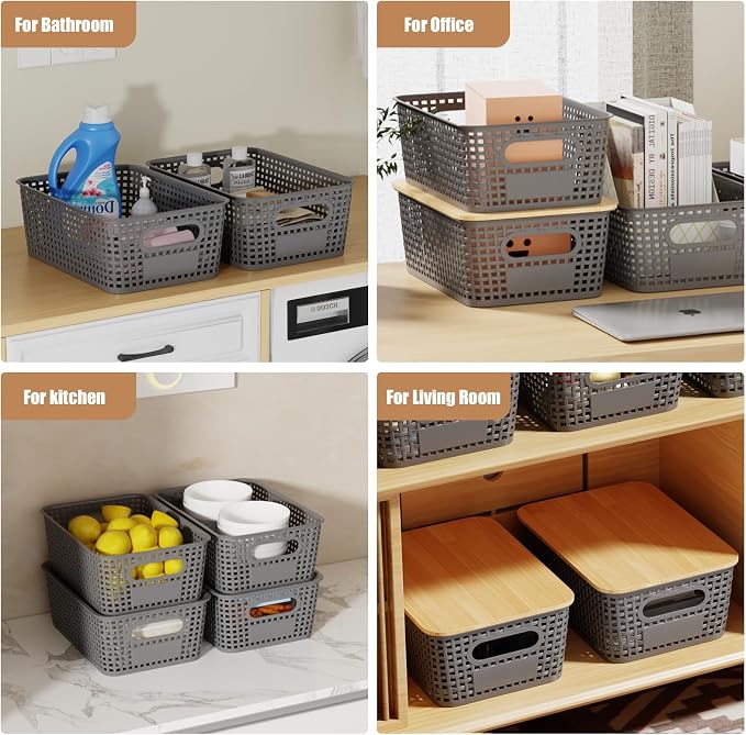 8 Pcs Plastic Storage Bins - Image 7