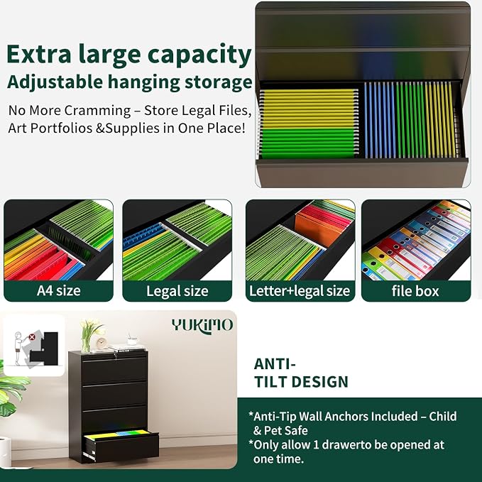 4 Drawer Lateral File Cabinet - Image 6